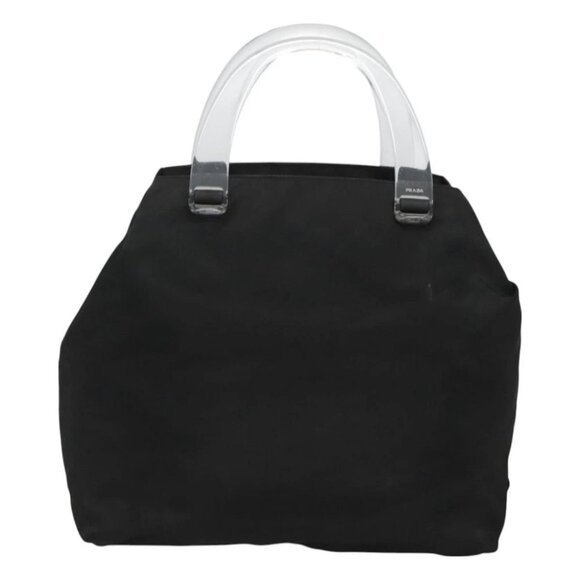 PRADA Hand Bag Nylon Plastic Black Silver Auth 129008 - Picture 3 of 14